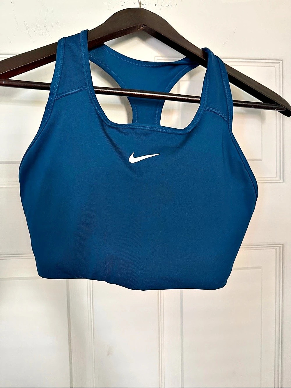 Nike Dri-FIT Swoosh Longline Sports Bra Blue